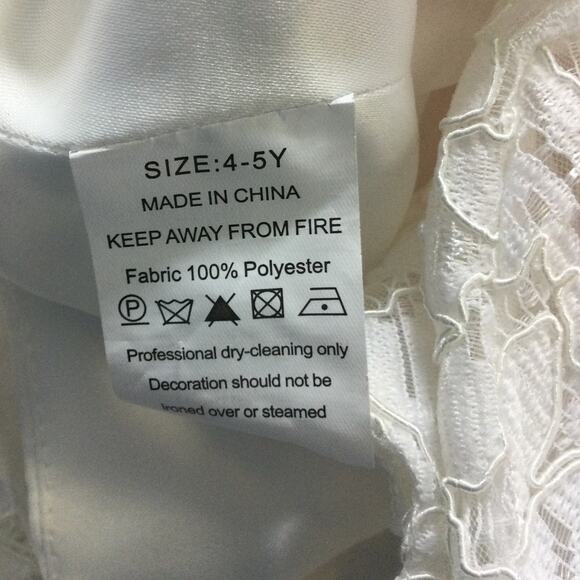 FLOWER GIRL PARTY DRESS Z 4-5 Y white pink mauve lace beaded wedding NEW B40 - Picture 6 of 7